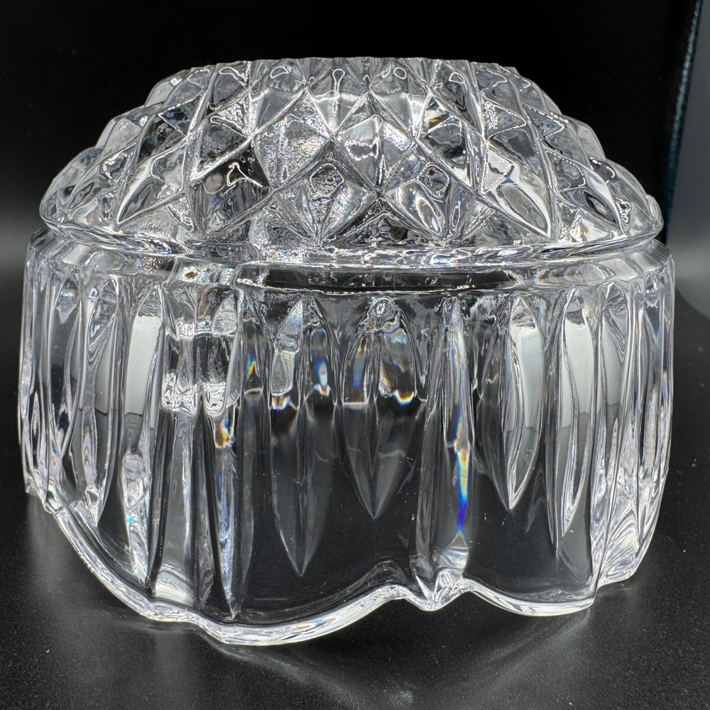 Pressed Glass Fairy Lamp Domed Shade Votive Candle Holder Clear Incl Dome & Base - Picture 6 of 12
